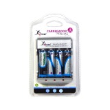 CARREGADOR DE PILHAS KP-511AA C/4 PILHAS 2A AA/AAA/9V BIVOLT KNUP