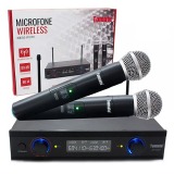 MICROFONE TOMATE S/FIO DUPLO DE MÃO UHF MT-2301