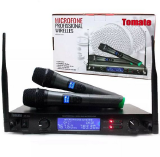 MICROFONE TOMATE S/FIO DUPLO DE MÃO UHF MT-2302