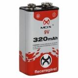 PILHA 9V RECARREGAVEL 240MHA NIMH MOX