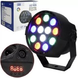 REFLETOR PAR LED SLIM 12 LEDS 1W RGB LK-121 LUATEK