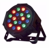 REFLETOR PAR LED SLIM 18 LEDS 1W RGB LK-183/ LK-184 LUATEK